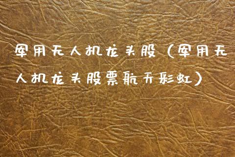无人机龙头股（无人机龙头股票航天彩虹）