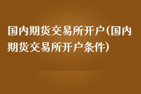 国内期货交易所开户(国内期货交易所开户条件)