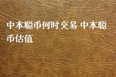 中本聪币何时交易 中本聪币估值