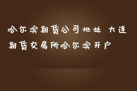 哈尔滨期货公司地址 大连期货交易所哈尔滨开户