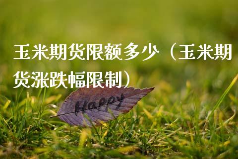 玉米期货限额多少（玉米期货涨跌幅限制）