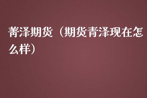 菁泽期货（期货青泽现在怎么样）