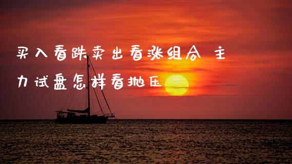 买入看跌卖出看涨组合 主力试盘怎样看抛压
