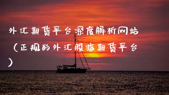 外汇期货平台深度解析网站（正规的外汇股指期货平台）