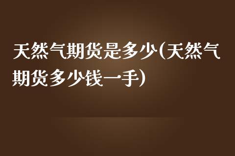 天然气期货是多少(天然气期货多少钱一手)