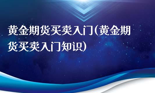 黄金期货买卖入门(黄金期货买卖入门知识)