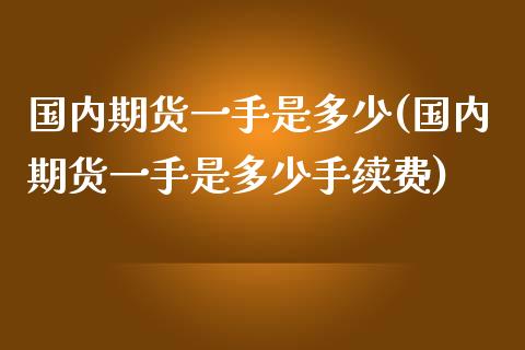 国内期货一手是多少(国内期货一手是多少手续费)
