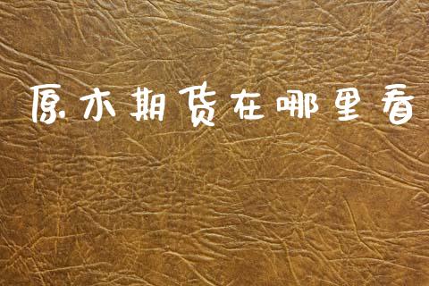 原木期货在哪里看