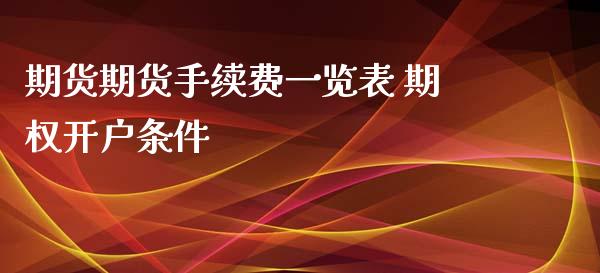 期货期货手续费一览表 期权开户条件