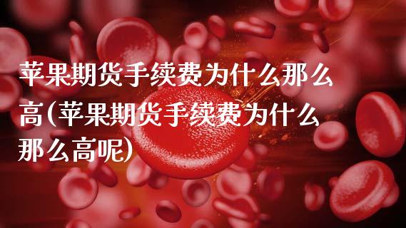 苹果期货手续费为什么那么高(苹果期货手续费为什么那么高呢)