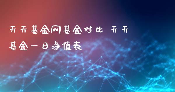 天天基金网基金对比 天天基金一日净值表