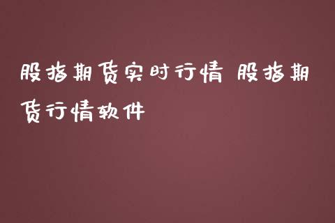 股指期货实时行情 股指期货行情软件_https://www.dglong8.com_期货理财_第1张