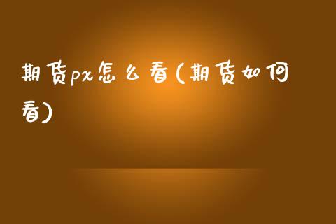 期货px怎么看(期货如何看)