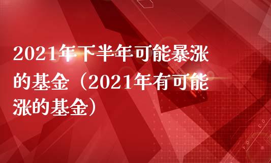 2021年下半年可能暴涨的基金（2021年有可能涨的基金）