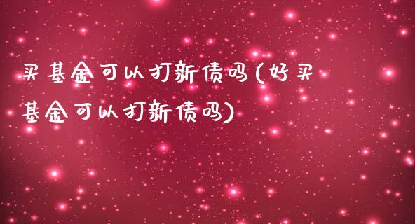 买基金可以打新债吗(好买基金可以打新债吗)