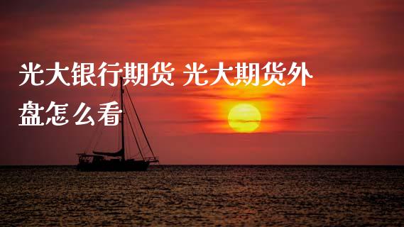 光大银行期货 光大期货外盘怎么看