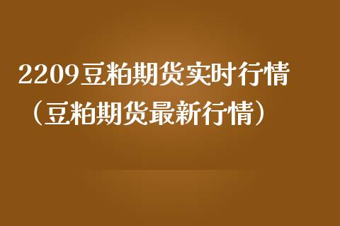 2209豆粕期货实时行情（豆粕期货最新行情）