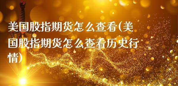 美国股指期货怎么查看(美国股指期货怎么查看历史行情)