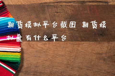 期货模拟平台截图 期货模拟盘有什么平台