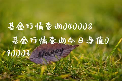基金行情查询040008 基金行情查询今日净值090003