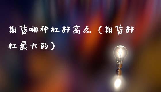 期货哪种杠杆高点（期货杆杠最大的）