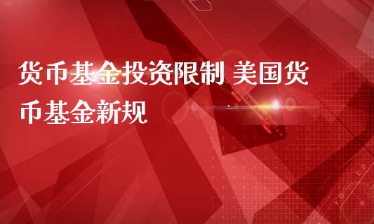 货币基资限制 美国货币基金新规_https://www.dglong8.com_基金理财_第1张