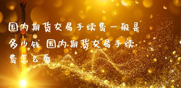 国内期货交易手续费一般是多少钱 国内期货交易手续费怎么看