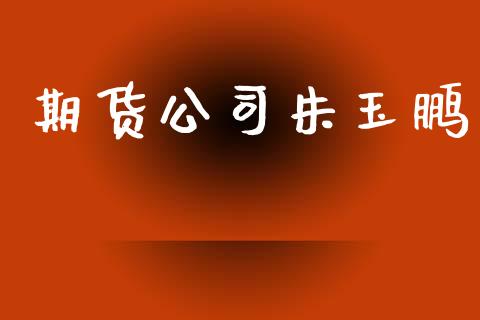 期货公司朱玉鹏