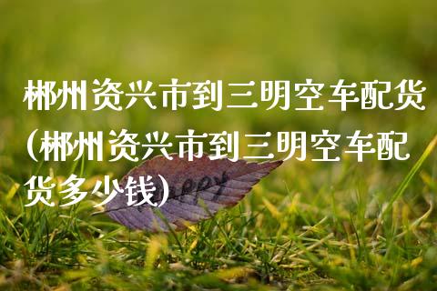 郴州资兴市到三明空车配货(郴州资兴市到三明空车配货多少钱)