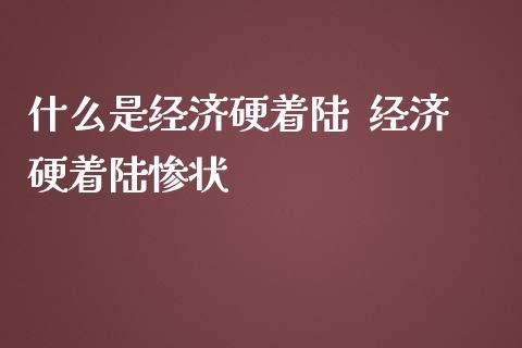 什么是经济硬着陆  经济硬着陆惨状_https://www.dglong8.com_股票理财_第1张