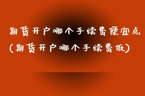 期货开户哪个手续费便宜点(期货开户哪个手续费低)