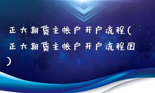 正大期货主帐户开户流程(正大期货主帐户开户流程图)