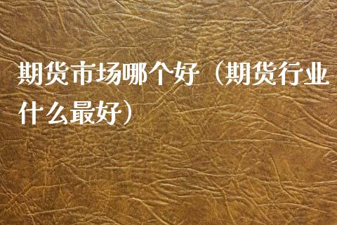 期货市场哪个好（期货行业什么最好）