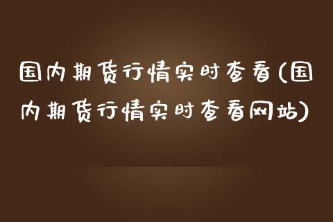国内期货行情实时查看(国内期货行情实时查看网站)