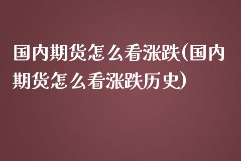 国内期货怎么看涨跌(国内期货怎么看涨跌历史)