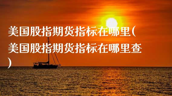 美国股指期货指标在哪里(美国股指期货指标在哪里查)