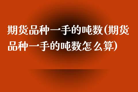 期货品种一手的吨数(期货品种一手的吨数怎么算)