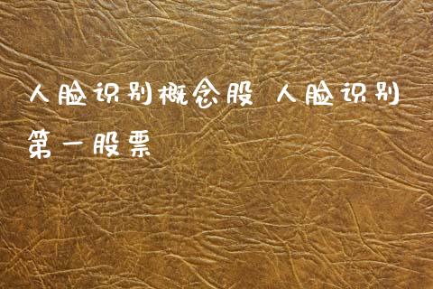 人脸识别概念股 人脸识别第一股票