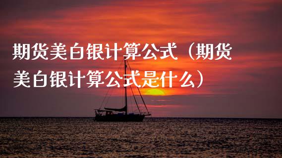 期货美白银计算公式（期货美白银计算公式是什么）