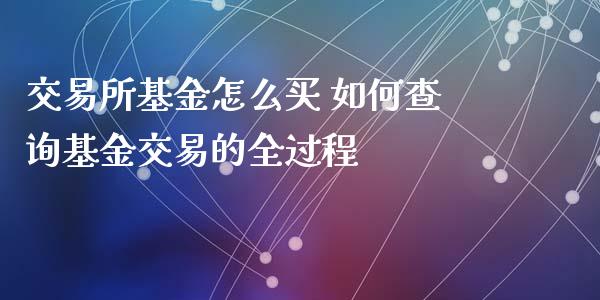 交易所基金怎么买 如何查询基金交易的全过程