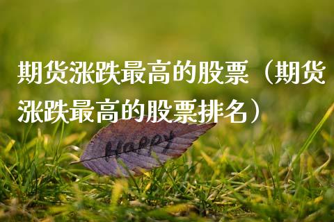 期货涨跌最高的股票（期货涨跌最高的股票排名）