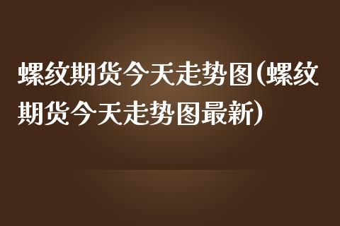 螺纹期货今天走势图(螺纹期货今天走势图最新)