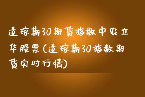 道琼斯30期货指数中农立华股票(道琼斯30指数期货实时行情)