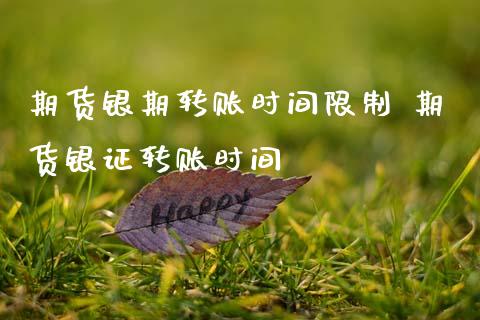 期货银期转账时间限制 期货银证转账时间