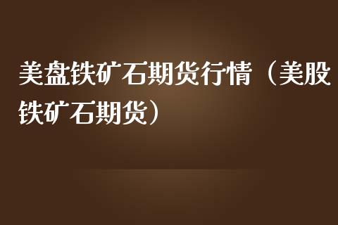 美盘铁矿石期货行情（美股铁矿石期货）
