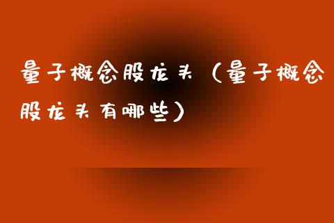 量子概念股龙头（量子概念股龙头有哪些）