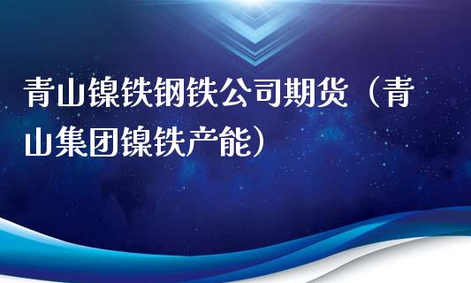 青山镍铁钢铁公司期货（青山集团镍铁产能）