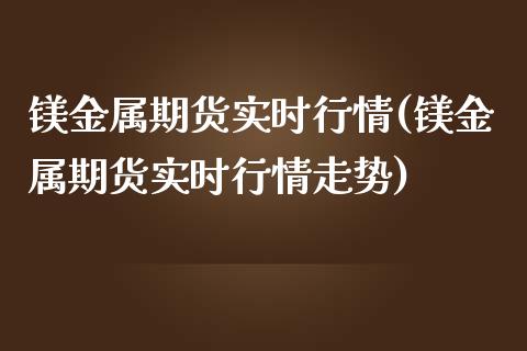 镁金属期货实时行情(镁金属期货实时行情走势)
