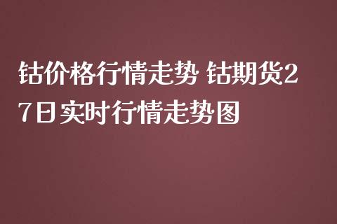 钴价格行情走势 钴期货27日实时行情走势图