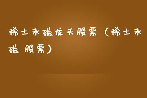 永磁龙头股票（永磁 股票）_https://www.dglong8.com_财经要闻_第1张